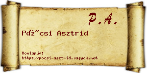 Pócsi Asztrid névjegykártya